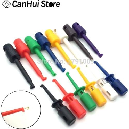 10pcs Small/Large Size Colorful Electrical Hook Piece Multimeter test probe SMT / SMD Single color Round Hook clip test 8 colors