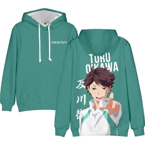 Anime Haikyuu Hoodie Sweatshirt Cosplay Hoody Hinata Shouyou Hooded Hoodies Volleyball Uniform Oikawa Tooru Pullover Tops Boys