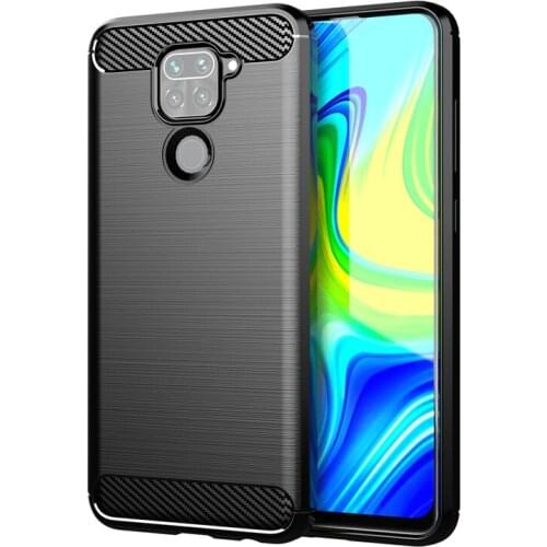 Slim Shockproof TPU Bumper Cover for Redmi Note 9 Flexible Protective Phone Cases Carbon Fiber Texture