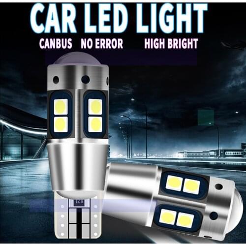WTS 200pcs car led canbus W5W T10 3030 10smd Led License Plate Light Canbus Car Interior lamp 194 168 Auto signal light no error