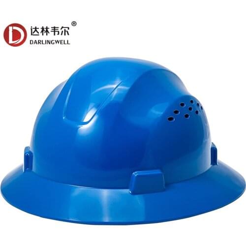 DARLINGWELL Safety Full Brim Hard Hat with Vents Construction Helmet Breathable Working Railway Metallurgy Mine Cap Wholesale