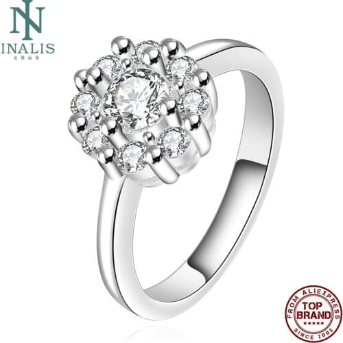 Silver Color Ring For Women Water Drop Geometric Shape Female Ring Luxury Classic Fashion Zircon Jewelry New Accessory Ring Gift