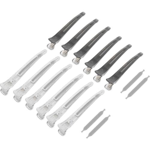 12pcs Multi-functional Hair Sectioning Clips Anti-Slip Hair Styling Hairdressing Clamps for Barber DIY Salon Makeup Tools