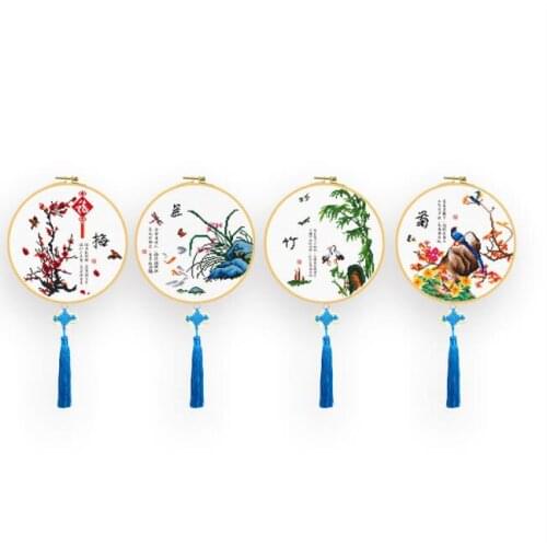 26x26cm Flower Shop Plant Series European embroidery kit simple three-dimensional embroidery Ribbon kit embroidery needlework