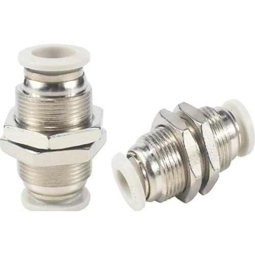5PCS PM Straight Bulkhead Quick Air Pneumatic Connector PM Of 4 6 8 10 12 PU Union Pneumatic Components