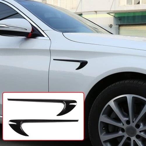 2pcs Glossy Black For Mercedes-Benz E Class W213 C Class W205 2016 2017 2018 Car Accessories ABS Standard Stickers