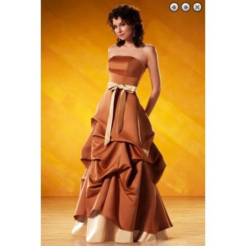 Free shipping dinner dress 2020 New fashion handmade bow Party Gown brides maid dress satin vestidos formales Bridesmaid Dresses