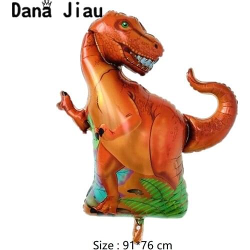 Big tyrannosaurus rex dinosaur Foil Balloons Birthday party decoration Inflatable air Balloon Kids Toy animal zoo theme ball