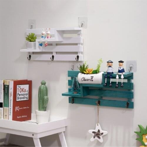 Wooden Wall Hanging Storage Shelf Flower Vase Plant Pot Shelves Morden Holder Decorative Wood Racks Kitchen Sundries Organizer