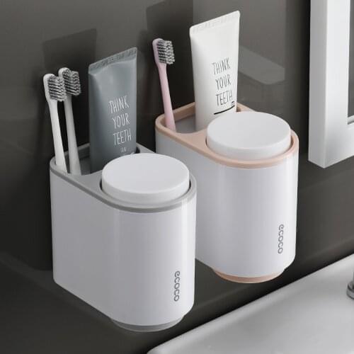 Toothbrush holder toothpaste storage organizer toothbrushes shelf magnetic adsorption With cup bathroom accessories