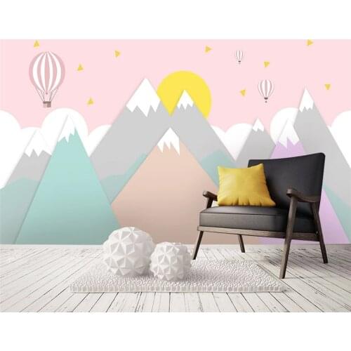 Beibehang Custom papier peint geometric figures abstract landscape forest children nordic minimalist background wallpaper