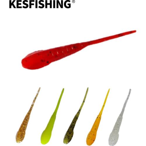 KESFISHING Iscas Artificiais Troutino 52mm 20pcs Lures Soft Lure Ice Pesca Leurre Souple Worm Silicone Baits Top Water Lure