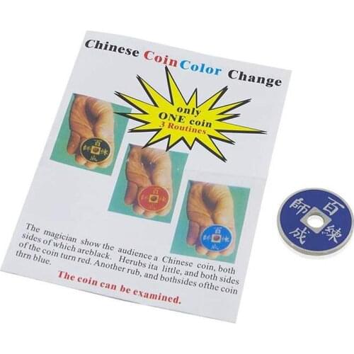 Chinese Coin Color Change - Magic Tricks,Coin Magic,Close Up,Stage Magic,For Professional Magicians Toys