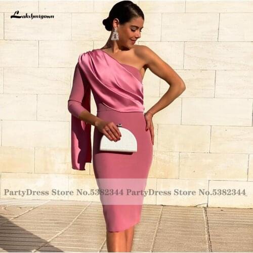 Lakshmigown Elegant One Shoulder Mother Of The Bride Dress 2020 Vestido Cocktail Arabic Women Evening Party Dress Dinner Gowns
