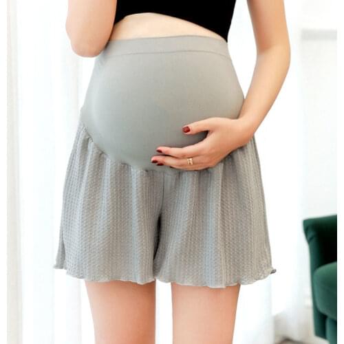 Maternity Summer Shorts Stretchy High Waist Fitness Short with Pocket Pregnant Pants Soft Abdomen Shorts Women Maternity Clothes