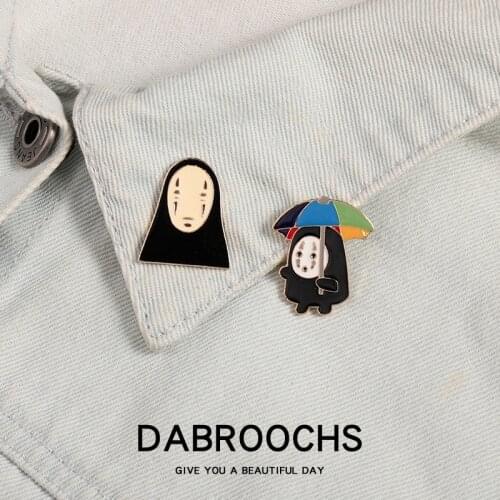 Spirited Aways No Face Man Hard Enamel Pin Cute Animals Brooch Anime Fan Collection Badge Unique Gift Hat Bag Bag Pin Decoration