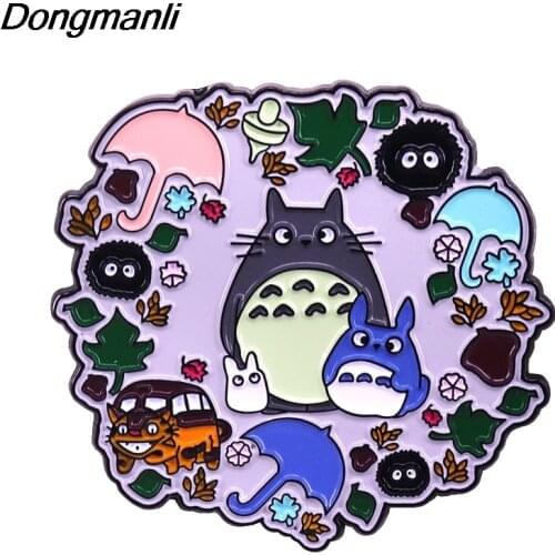 P5048 Dongmanli Cat Hard Enamel Pins Brooch Women Lapel Backpack Bags Badge Anime Jewelry Cute Gifts