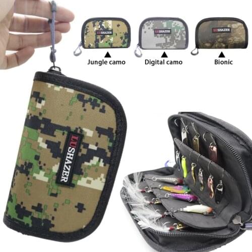 Portabale Fishing Lure Spoon Nylon Bag Spinner Metal VIB Sequin Bait Hard Shell Storage Carrying Case Fish Tackle Pesca