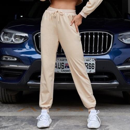 Robellii Harem Pants Hoodies Bottoms Loose Casual Sports Women Trousers Drawstring Elastic Long Pants