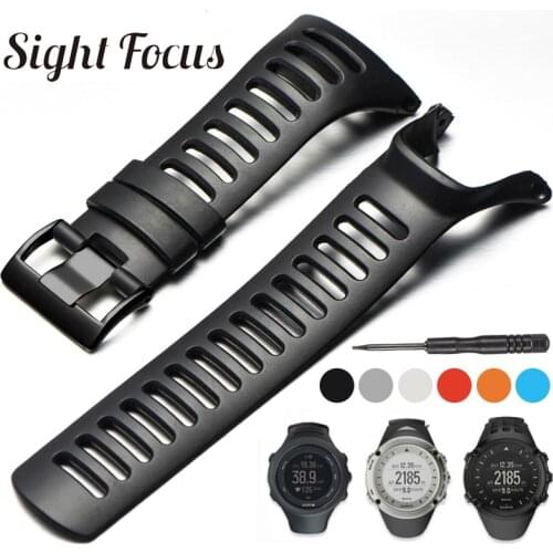 SIGHT FOCUS Sports Rubber Silicone Strap For SUUNTO Ambit 1 2 3 2R 2S Ambit 3 Peak Watchbands 36mm Watch Band Buckle Wrist Strap