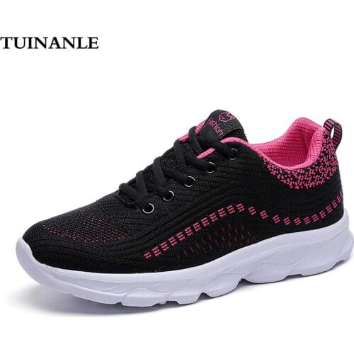 TUINANLE Women Casual Shoes Summer Breathable Sock Shoes Lace-up Walking Shoes Ladies Outdoor Sneakers Womens Vulcanized Shoes