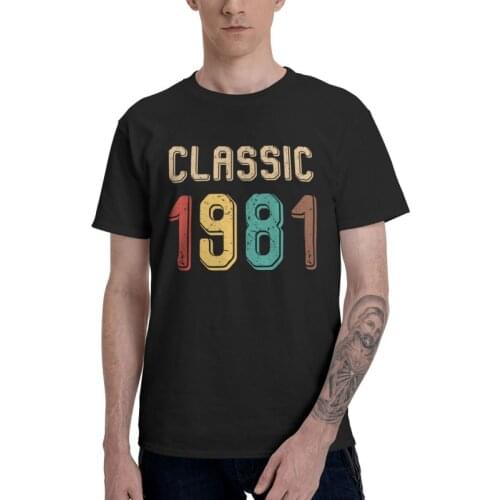 Vintage Classic 1981 T-shirt Men Fashion T Shirt Short Sleeve Cotton 40th Birthday Tshirt Cool Tee Top