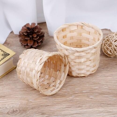 1 x Rattan Plant Box Wicker Basket Nursery Pots Sea Grass Storage Basket Flower Pot