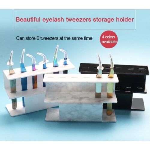 1Set Acrylic Eyelash Tweezer Storage Holder Durable Convenient Tweezers Rack Stand Shelf Holder Eyelashes Extension Makeup Tools