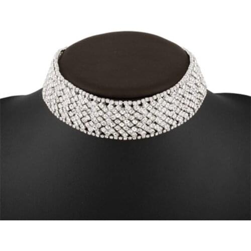 BK Women Originality Necklaces Coverd With Diamonds Short Fashion Torques Female Imitation Gold Ornaments Trendy Necklaces