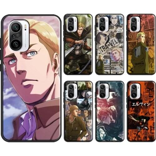 Erwin Smith Attack on Titan For POCO X3 M3 F2 Pro Case For Xiaomi Mi 10T 9T Pro Note 10 Lite A2 Mi 11 A3 Phone Coque