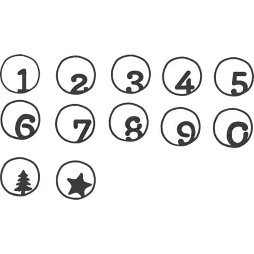 Numbers 0-9 Metal Cutting Dies Silver Stencil For Scrapbooking Abulm Photo Paper Card Craft Decoration