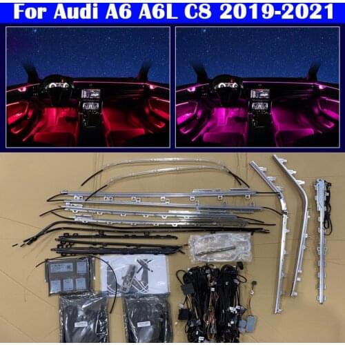 For Audi A6 A6L C8 MLB EVO 2019-2021 30 Colors MMI Control Decorative Ambient Light LED Atmosphere Lamp illuminated Strip
