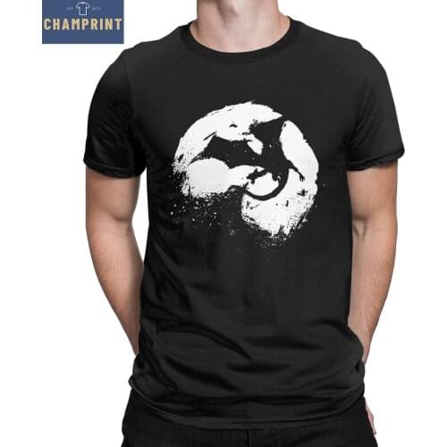 Midnight Desolation Dragon T Shirt for Men Cotton Hipster T-Shirt Crewneck Tees Short Sleeve Clothes Plus Size