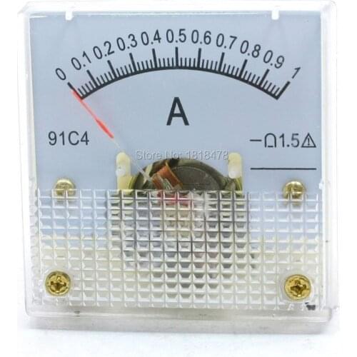 DC current meter 0-1A 91C4 DC 0-1A Analog Panel Meter Ammeter Amperemeter 45*45mm