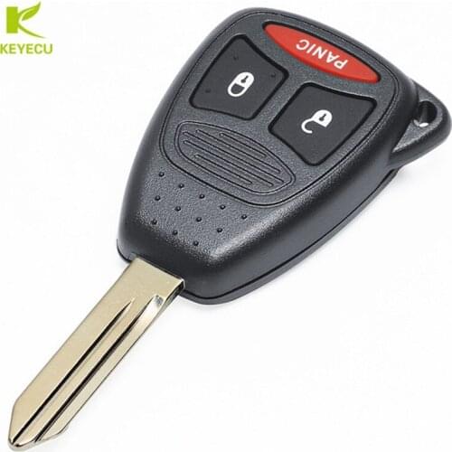 KEYECU New Remote Key Case FOB 2+1 BUTTON for DODGE JEEP Durango Magnum Dakota Charger Replacement Shell With BIG Button Rubber