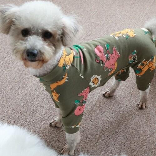 Pet Dog Jumpsuit Thin 100%Cotton Printed Overalls Puppy Clothes Stretchy Pajamas For Small Dogs Chihuahua Poodle Sweatshirt