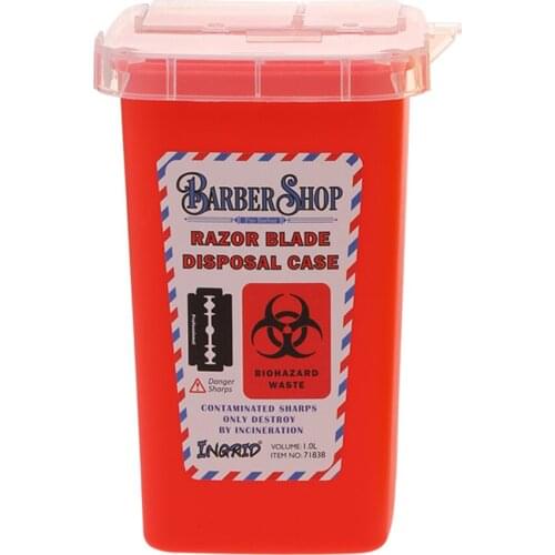 1pcs Portable 1L Sharps Container Needles Bin Biohazard Tattoo Piercing Needles Barber Razor Blade Disposal Collect Box