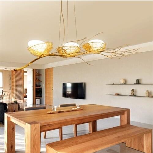 Creative Nordic Birds Nest Restaurant Lustre Chandelier Lighting Romantic Cafe Chandelier Personality Led Simple Art Luminaria