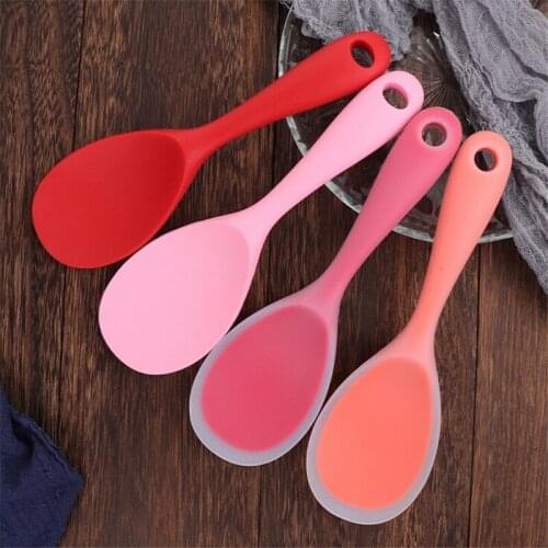 Rice Paddle Scoop Food Grade Heat Resistant Silicone Rice Spoon Heat Resistant Sushi Scoop Silicone Plastic Rice Paddle