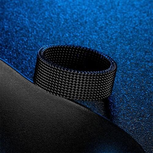 Fashion Elastic Mesh Stainless Steel Ring Circle Woven Mesh Men Women Rings Friends Gift