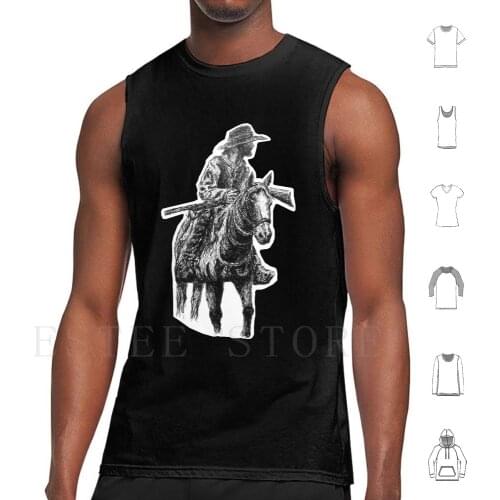 My Rifle , My , And Me Tank Tops Vest Cotton Mountain Man Rifle Horse Cowboy Hat Dean Western Hunting Frontier Riding Cattle