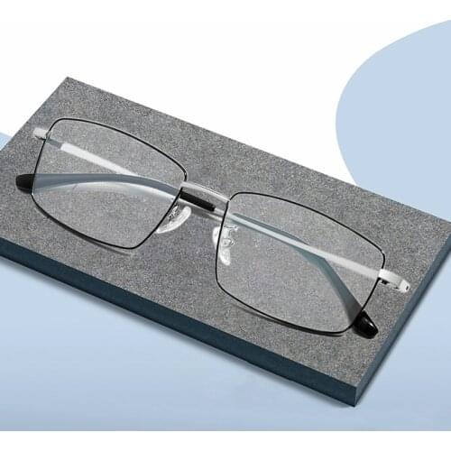Pure β Titanium Male Business Square Optical Full Frame Glasses, Mens Glasses Frames for Prescription Myopia Hyperopia F1876