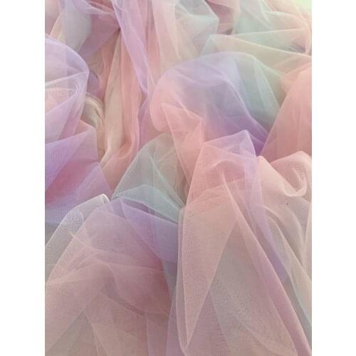 Soft Rainbow Tissu Tulle Fabric Lace Fabric For Girls' Tulle Dress Wedding Garment Sewing Decorative Net Fabric Lace Fabric 2020