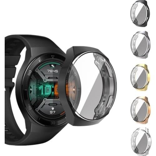 TPU Soft Edge Glass Screen Protector Case Shell Frame For Huawei GT 2e/GT2 E Sport Watch GT2e Protective Bumper Cover Accessory