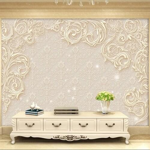 Beige Custom Modern 3D Stereo Photo Wall Paper Minimalist Living Room Bedroom TV Backdrop Mural Eco-friendly Non-woven Wallpaper