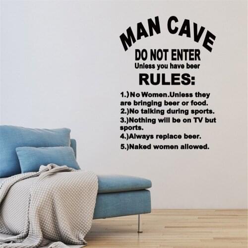 Mans Room Wall Decor Bar Wall Stickers For TV Room Bedroom Club Bar Wall Decoration Vinyl Mural Waterproof DW9724