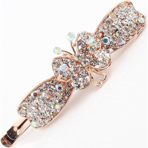 New 1PC Cute Pearl butterfly Rhinestone Barrette Girls Hair Accessories Hair Clip Lovely Hairpin Hair Ornaments