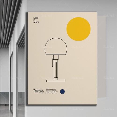 Poster Wagenfeld Table Lamp Wilhelm Wagenfeld Minimal Furniture Bauhaus Design Print NV1023