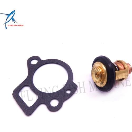 Gasket 27-824853 824853 and Thermostat 825212 825212T02 855676A1 825212001 for Mercury 4-Stroke 8HP 9.9HP 15HP 25HP Boat Engine