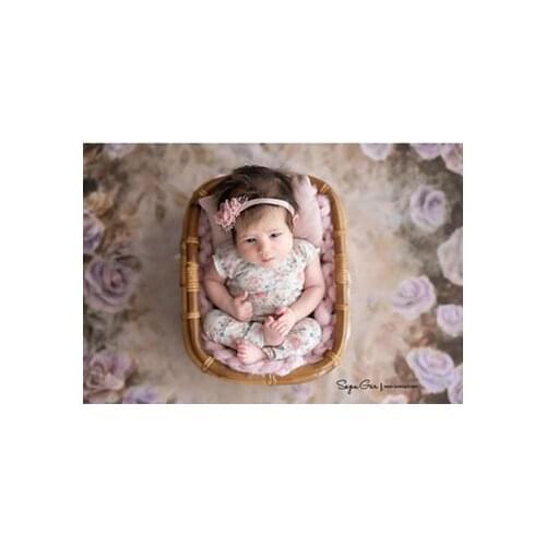 Newborn photography prop vintage woven rattan baby picture shot container frame shooting studio props